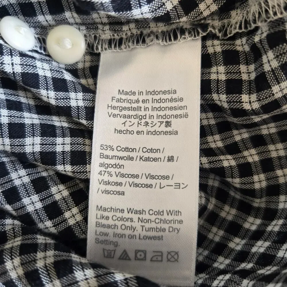J Crew Womens Victorian Ruffle Neck Button Up Shirt Plaid Elevated Basics Work 8